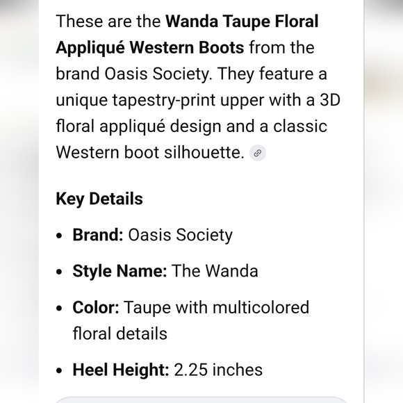 Wanda Taupe Floral Embroidered Western Boots - Picture 5 of 5